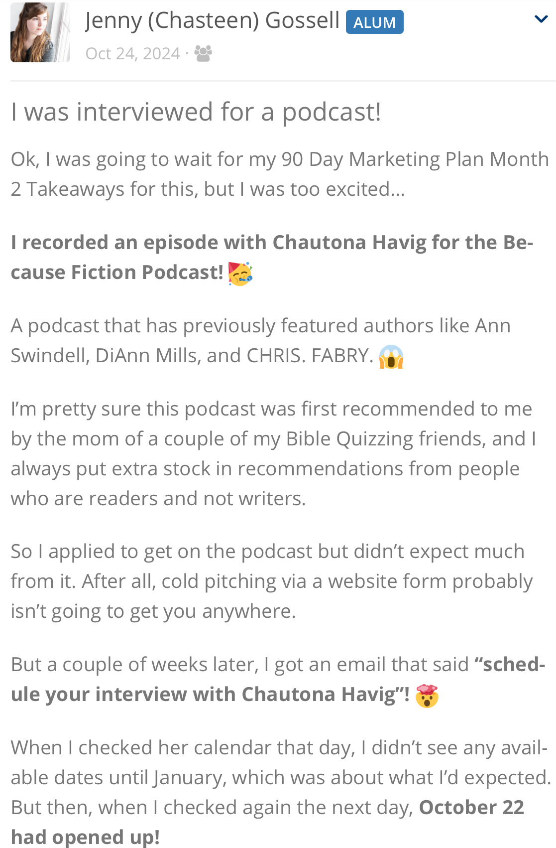 Achievements & Shoutouts - The Author Conservatory