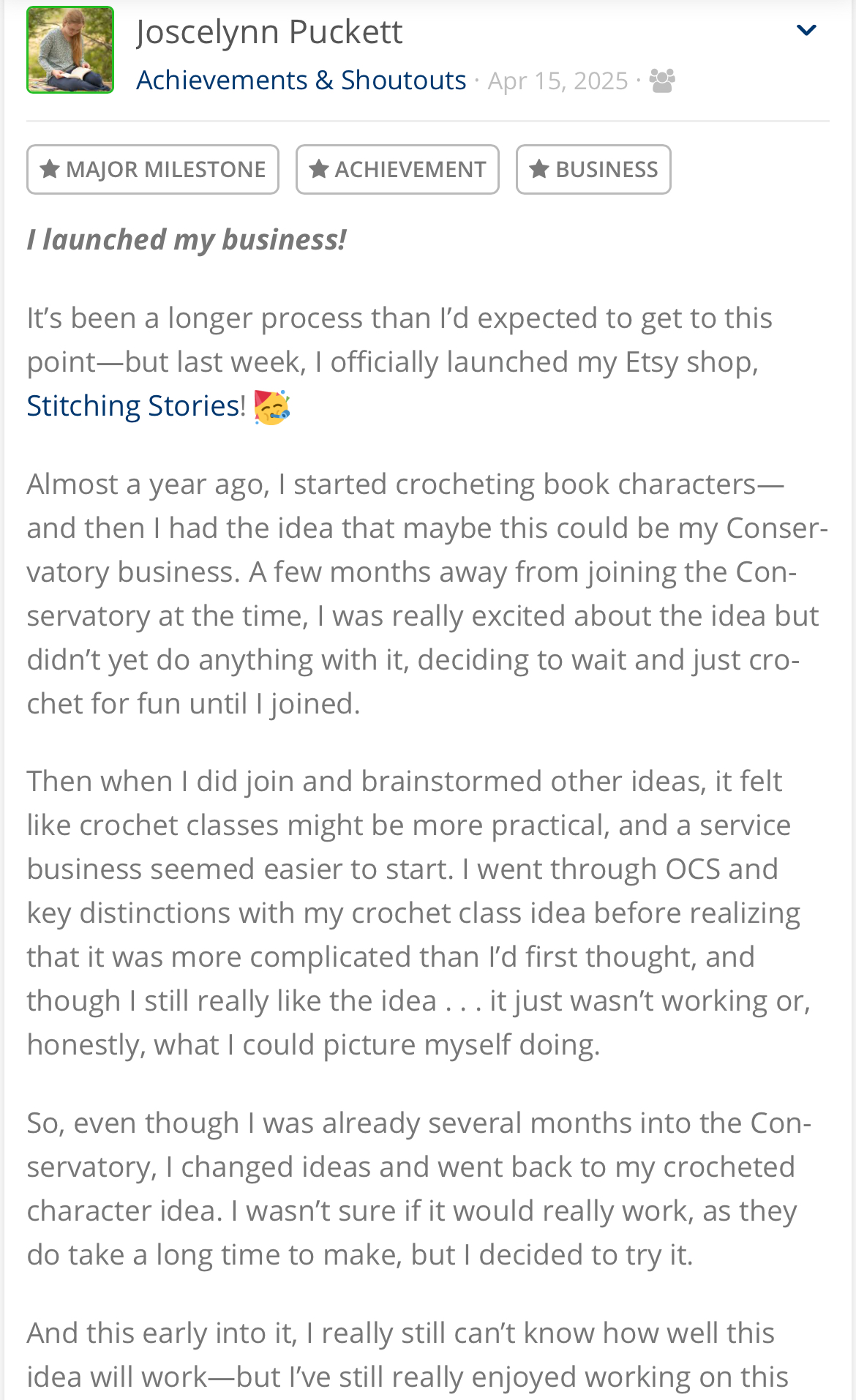 Achievements & Shoutouts - The Author Conservatory