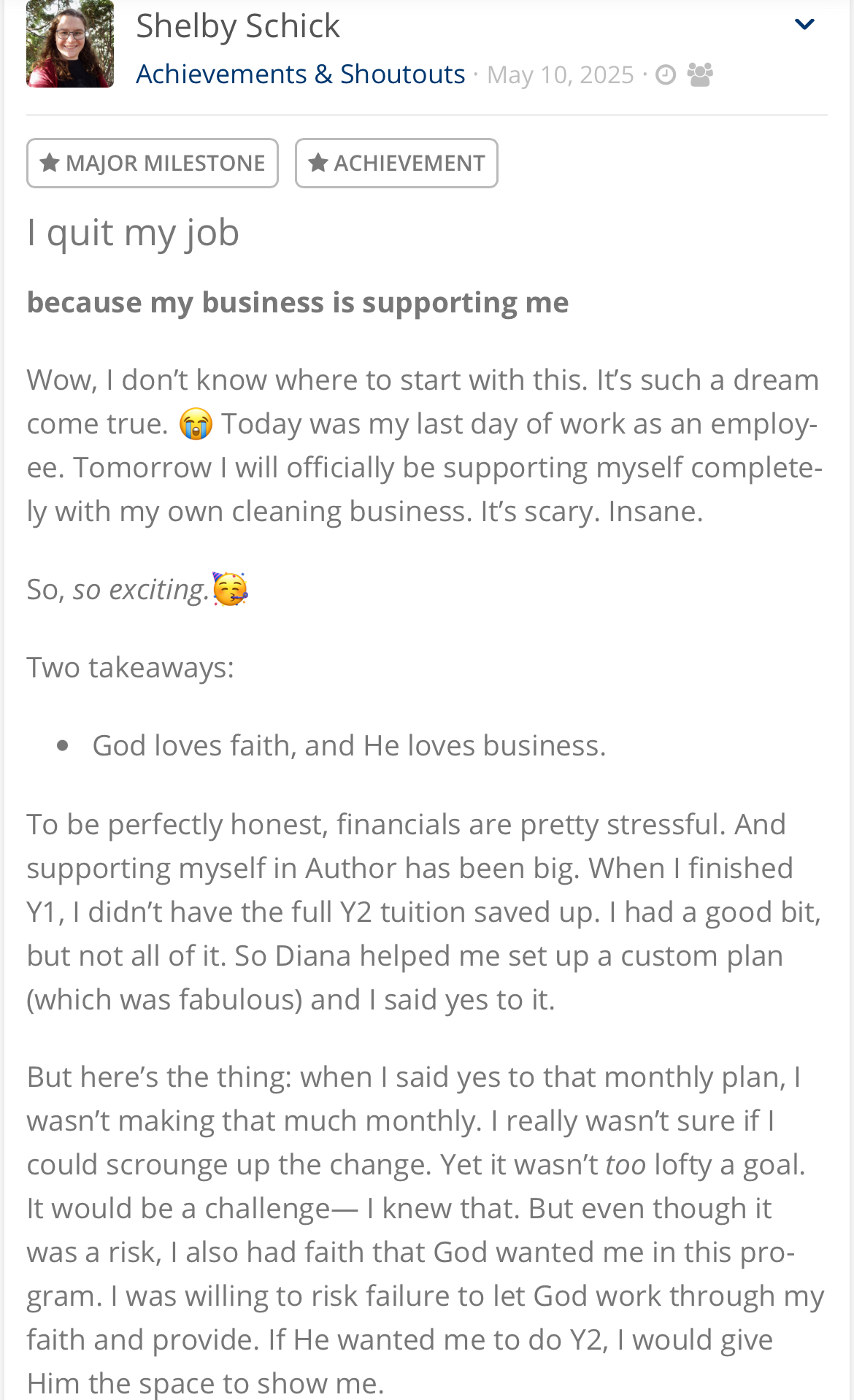Achievements & Shoutouts - The Author Conservatory